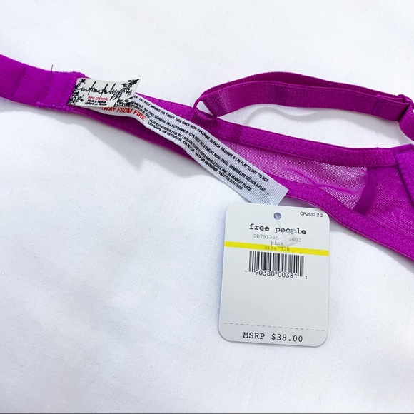 Free People Magenta Mesh Unlined Bra - Picture 3 of 4